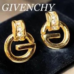 GIVENCHY ジバンシィ　ピアス　Gロゴ　ラインストーン　ゴールドのサムネイル