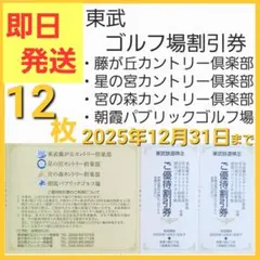 東武ゴルフ場　ご優待割引券 12枚　株主優待券e