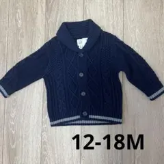 GAP ケーブルニットカーディガン 12-18M ネイビー