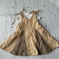 【8427】petit main プティマイン　半袖レイヤード風ワンピース　80