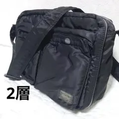 【美品】PORTER TANKER ショルダーバッグ　2層　ブラック