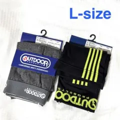 【新品】スポーツウェア柄・無地 アウトドア ボクサーパンツ Lサイズ 2枚セット