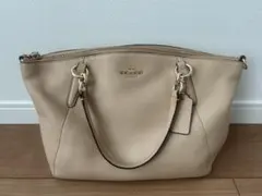 COACH ベージュ レザー ハンドバッグ