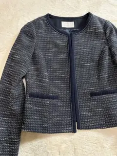美品【any sis】ネイビー ツイード ジャケット フォーマル 9号