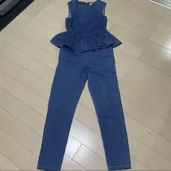 Todayful デニムペプラムオールインワン