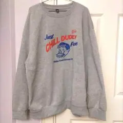 MANFINITY Just CHILL DUDE! トレーナー XXL グレー