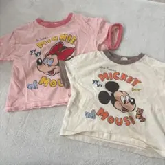 ミッキー・ミニー Tシャツ 2枚セット　80 100 おそろい