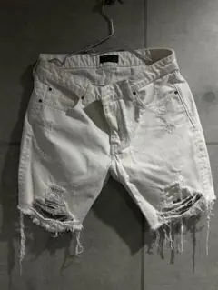 ZARA ホワイトダメージショートパンツ　※汚れあり