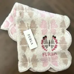 FURLA タオルハンカチ　蝶々モチーフ　未使用品