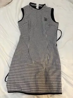 Darich ウエストオープンチェックミニワンピース BLK