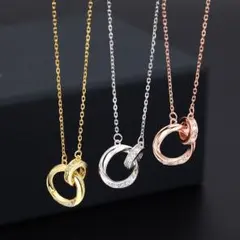 インフィニティ メビウスリング ネックレス ペアセット ダブルリング 韓国