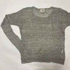 麻　リネン　サマーニット　グレー