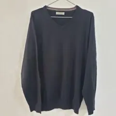 メンズ　BROWNIT ブラック Vネック ニット・セーター　L