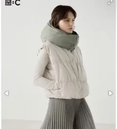 UNIQLO CダウンクロップドベストXL ベージュ