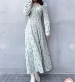 小花ブーケフレアワンピース