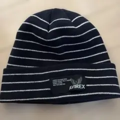 AVIREX ネイビー ストライプ ニット帽