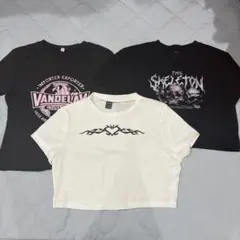 短丈グラフィックTシャツ 3枚セット