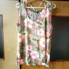 ecru フラワープリント タンクトップ3L