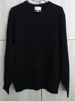 [UNITEDARROWS]カシミヤケーブルニット_M黒