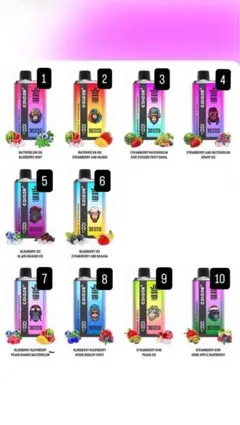 ニコチンフリー ^ ^パフ3000 リキッド さまざまなフレーバー