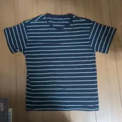 ストライプ 半袖Tシャツ ネイビー