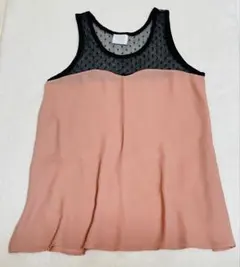 【美品】EMSEXCITE ノースリーブ ブラウス ピンク×ブラック