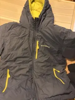 montbell フード付きレインジャケット ネイビー／イエロー150 ダンウ