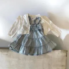 GAPベビー デニム ティアード ワンピース カーディガン2点セット　60cm