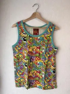 希少 美品 「手洗い可能 ノースリーブ タンクトップ NOLLEY'S（ノーリーズ） タンクトップ デザインブラウス 総柄 ノースリーブ ウール ワイズ トップス