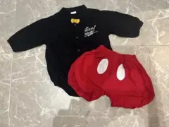 ミッキーマウス ロンパースとズボンセット　80cm