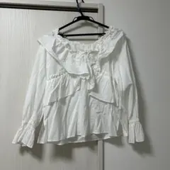 LOWRYS FARM ホワイト長袖ブラウス オフショル