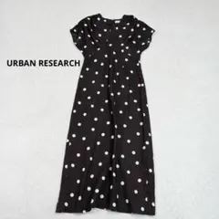 URBAN RESEARCH アーバンリサーチ ドットワンピース リネン 黒38
