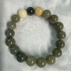 (男女兼用)天然　菩提根 ビーズブレスレット（緑系）