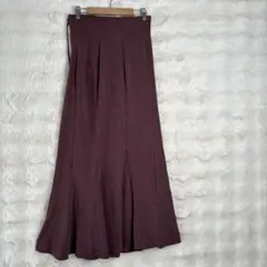 新品未使用タグ付き　COCODEALくすみピンクロングフレアスカート スエード風