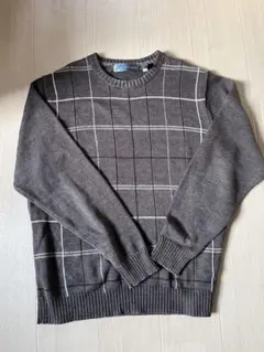 古着　Oscar de la Renta ウィンドウペン柄ニット