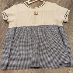 チェック柄半袖ワンピース