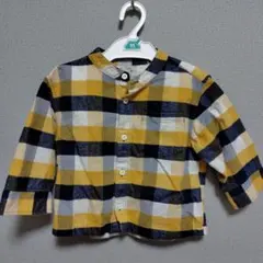 無印　チェック柄長袖シャツ 　95cm