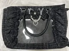 Ank Rouge 確定ファンサのおまじないツイードbag 大 ブラック 痛バ