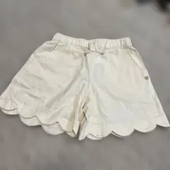 アプレレクレール　アイボリー スカラップヘム ハーフパンツ120
