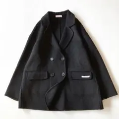 オクスン　ok.soon　ウールリバーPコート　ハンドメイド　ダブルフェイス　黒