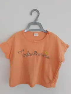 90cm オレンジ ロゴプリント Tシャツ simple freeのサムネイル