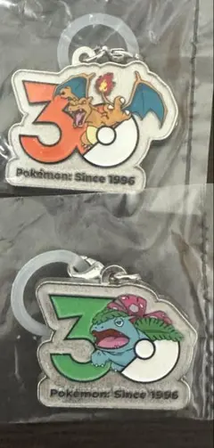 【新品】 ポケモン 30周年 メタルチャームマスコット フシギバナ リザードン