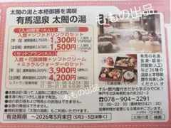 有馬温泉『太閤の湯』　割引券　クーポン　1枚