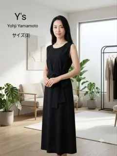 Y's ロングワンピース 黒 無地 コットン ヨウジヤマモト カットソー