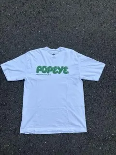 マガジンハウス博限定 POPEYE Logo T-Shirt ホワイト×グリーン