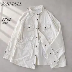 ☆JOHNBULL スタンドカラー ミリタリージャケット オフホワイトブルゾンのサムネイル