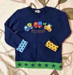 ミキハウス HOT BISCUITS 車プリント トレーナー 100cm
