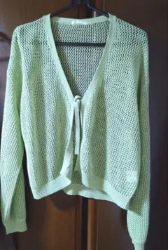 Honeys リボン付きメッシュ編みカーディガン