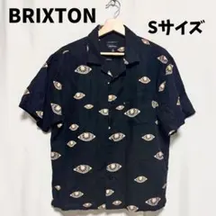 BRIXTON ブリクストン 総柄 オープンカラーリネンシャツ 半袖 Sサイズ黒のサムネイル