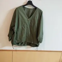 ☺︎レプシィム Vネック ジップアップ ブルゾン カーキ☺︎